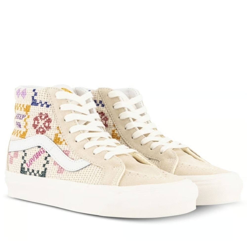 Vans Sk8 Hi 38 Dx Stitched Together Women 5.5 Anaheim White Blue 012026 - Picture 1 of 8